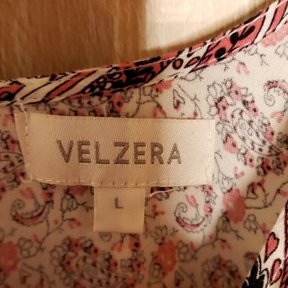 Velzera Womens White Paisley Flowy Dress Or Tunic Top Large - Picture 5 of 7